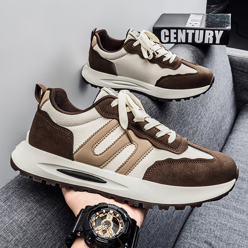 Men's Trendy Retro Cortez Sneakers, New Leather Running Shoes, Lightweight Soft Sole Casual Sports Shoes