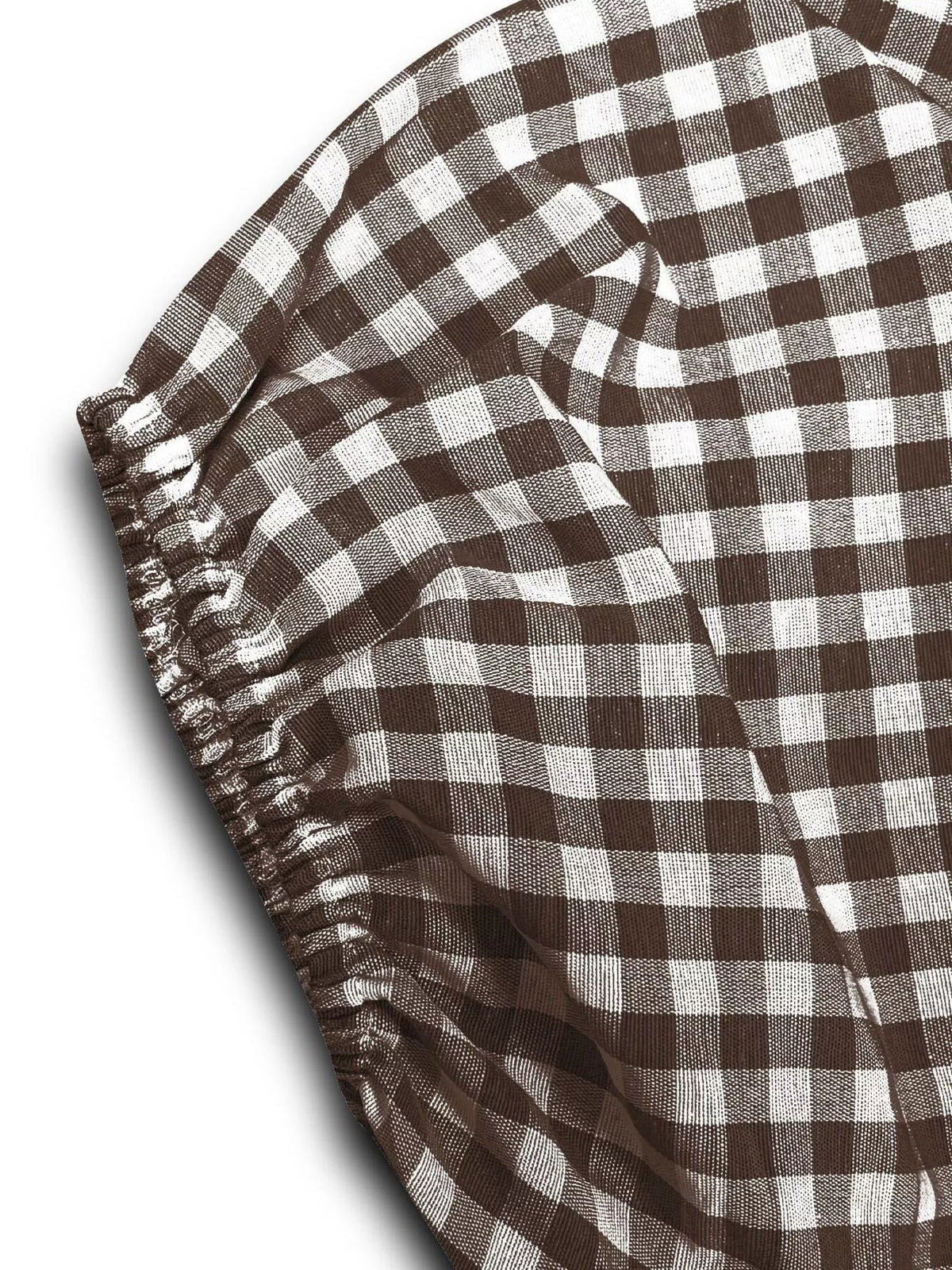 Gingham Smocked Puff Sleeve Midi Dress
