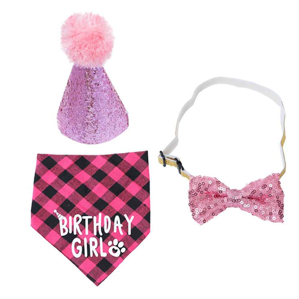 Pet Birthday Set Triangle Scarf Hat Pet Party Decoration Styling Outdoor Creative