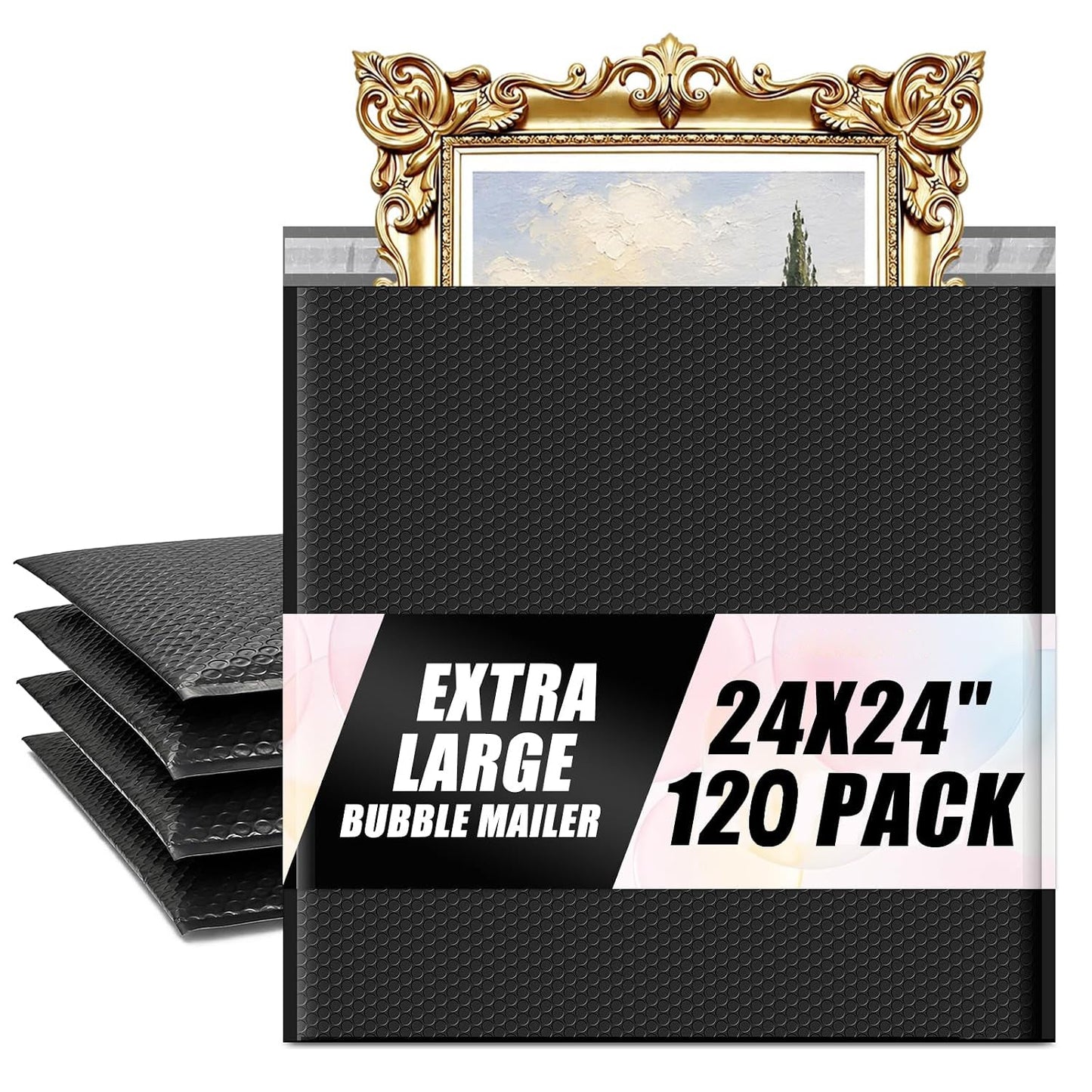 24x25 Bubble Mailer | Usable Size 24x24" | 120 Pack Wholesale