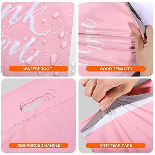 12x15.5 Poly Mailer Self-Sealing Envelope Shipping Bags with Handle | Sakura Pink