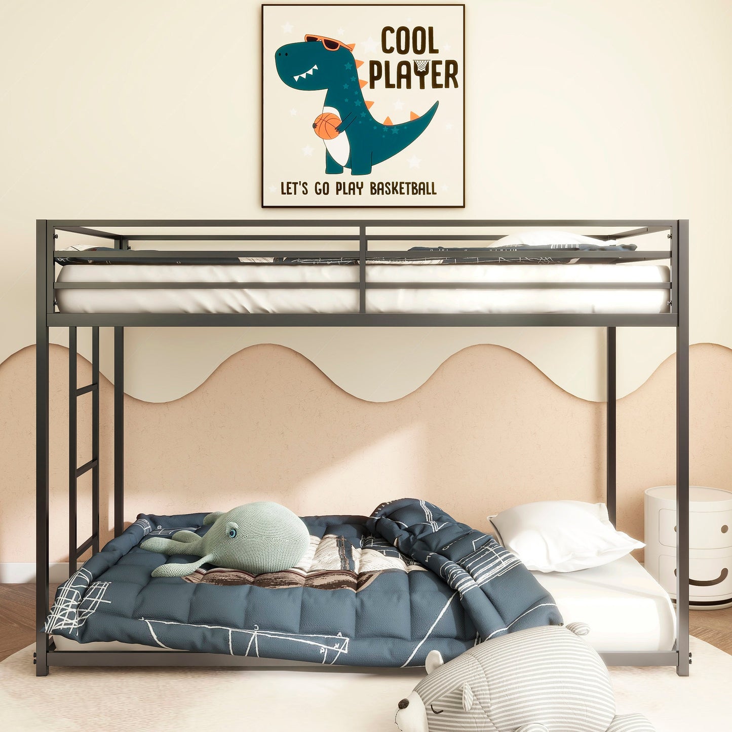 Adam Twin over Twin Metal Bunk, Black