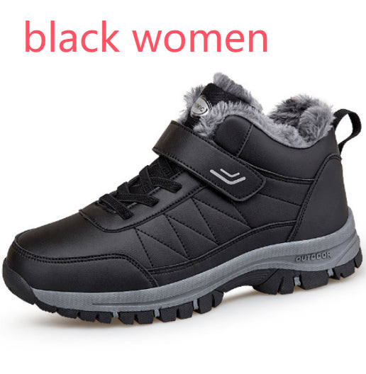 Men's High-top Travel Fleece-lined Warm Hiking Shoes