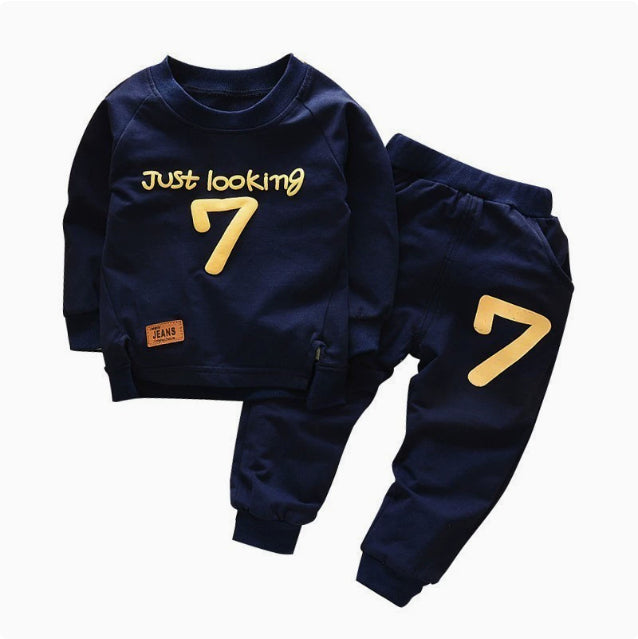 Baby cotton long-sleeved trousers two-piece suit