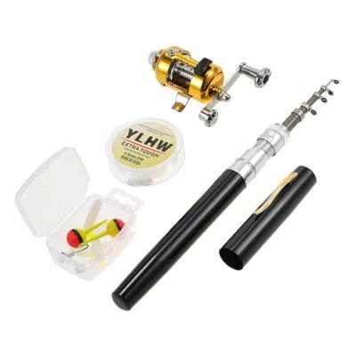 Portable Telescopic Pocket Stream Fishing Rod Ice Rod Sea Fishing Rod 1m Pen Fishing Rod Kit