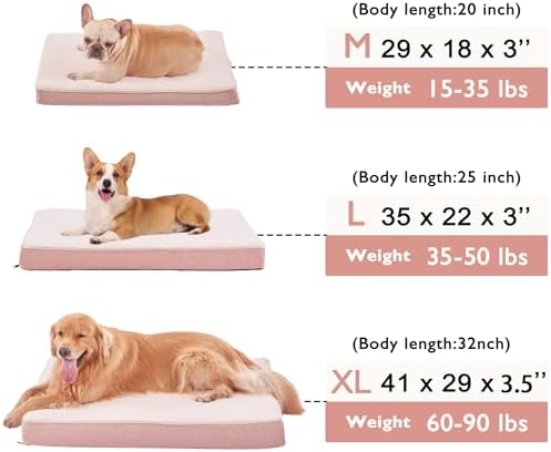 WATANIYA PET Memory Foam Orthopedic Large Dog Bed, Washable Dog Bed