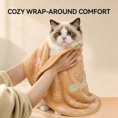LINENLUX Dog Blankets 3-Pack, Super Soft Fluffy Fleece Pet Throw Warm