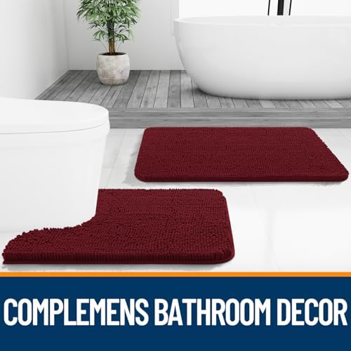 OLANLY Large Bathroom Rugs 40x32, Extra Soft Absorbent Chenille Bath Rugs