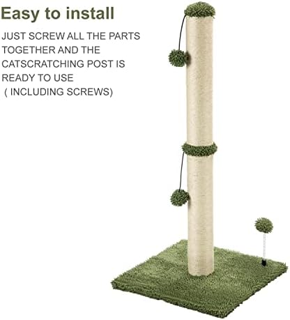 MECOOL 34“ Tall Cat Scratching Post Premium Basics Kitten Scratcher Sisal