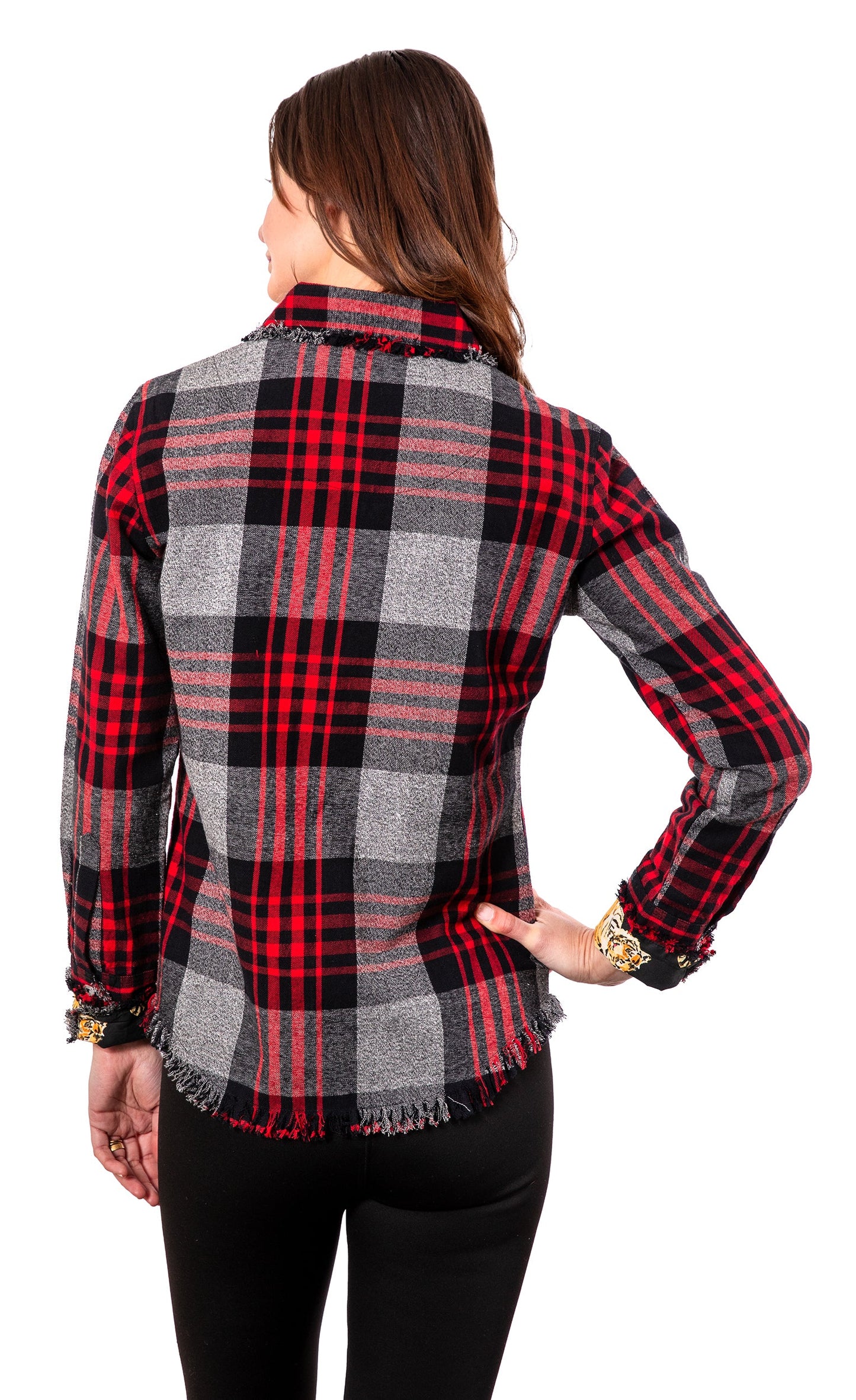 Cape Cod Tunic Grey Red Flannel Yarndye