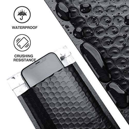 4x8 Bubble Mailer Padded Envelope #000 | Usable Size 4x7" | Black