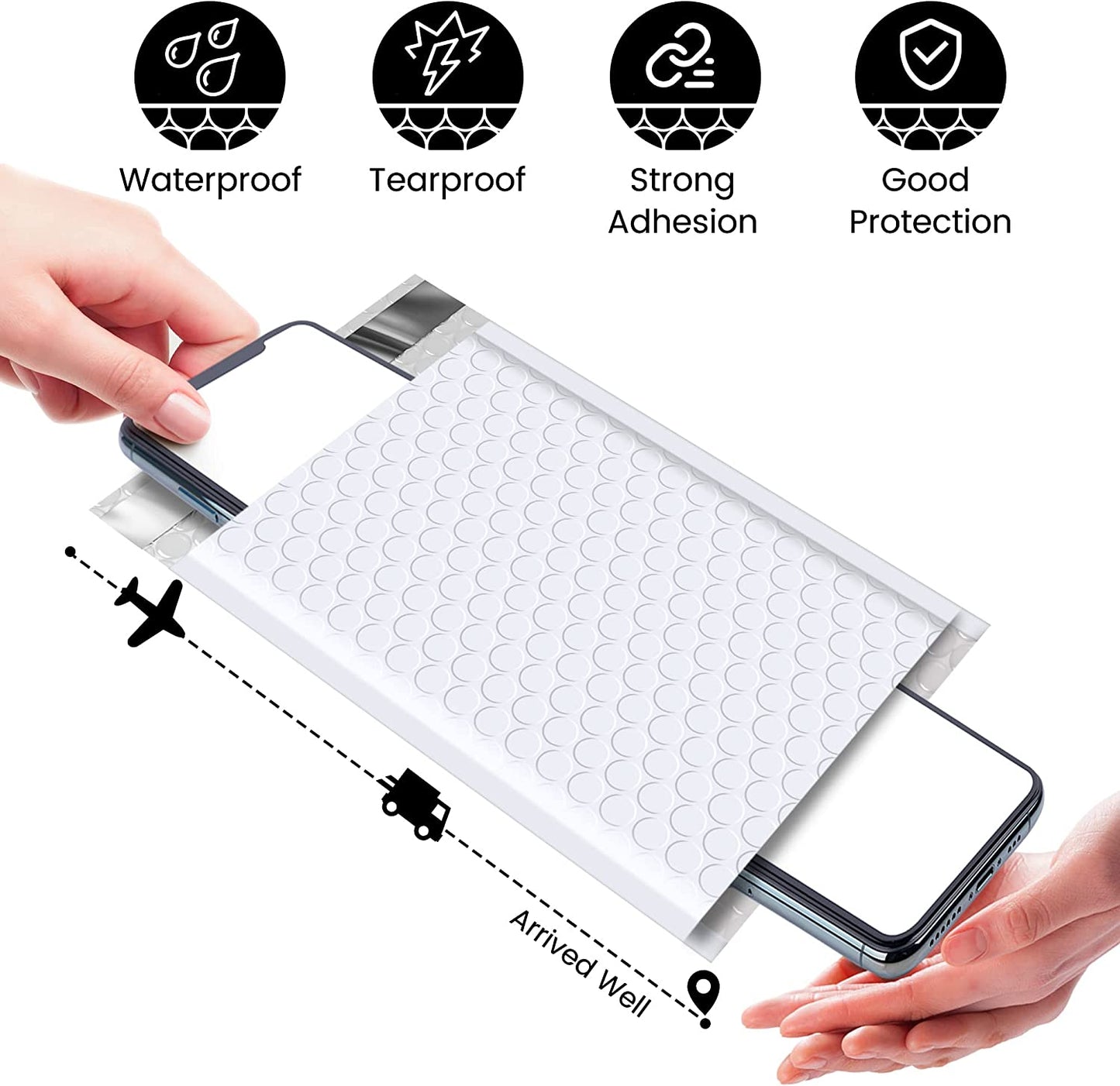 4x8 Inch Bubble Mailer Padded Envelope #000 | Usable Size 4x7" | White