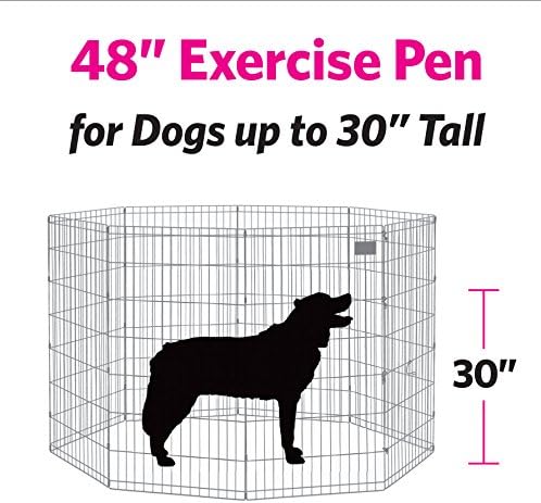 MidWest 48-Inch Exercise Pen, Single Door, 16 Sq Ft Play Area