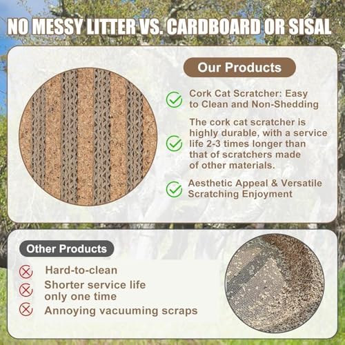 Cork Cat Scratch Pad-2Pcs Replaceable Scratching Mats