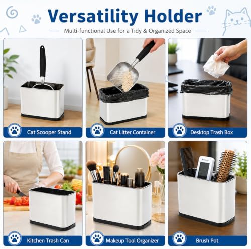 FHTONGE Stainless Steel Cat Litter Scoop Holder