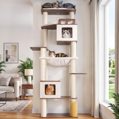 Gitelsnour Cat Tree, Wooden Multi-Level Tower