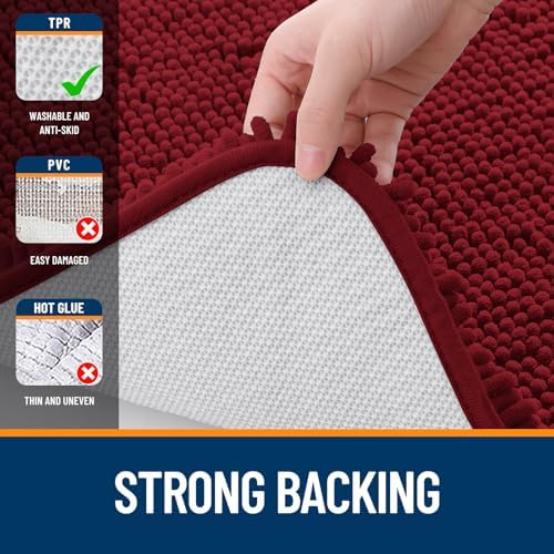 OLANLY Large Bathroom Rugs 40x32, Extra Soft Absorbent Chenille Bath Rugs