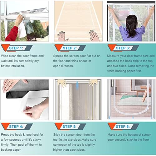 Reinforced Cat Screen Door Fits Door Size 34''x 82'', Heavy Duty Pets Proof