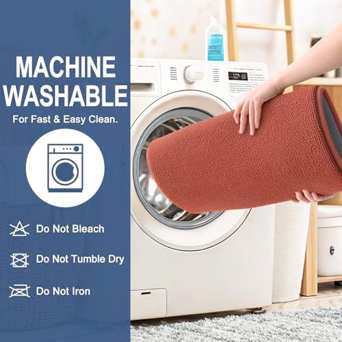 OLANLY Thick Memory Foam Small Bathroom Rugs Mats 24x16, Rustic Terracotta