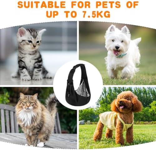 Dog Sling Carrier with Adjustable Strap, Reversible Pet Carrier