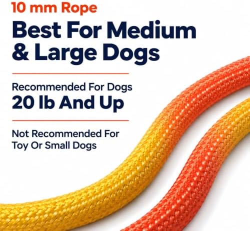 Hands Free Dog Leash, Double Handle Leash 6.5FT Yellow-Orange