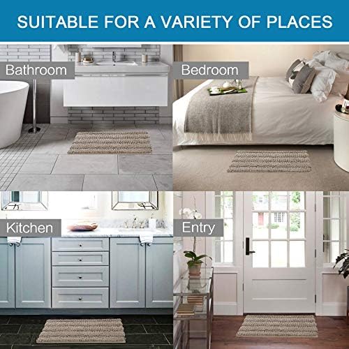 H.VERSAILTEX Bath Rugs for Bathroom Non Slip Bath Mats Extra Thick Chenille