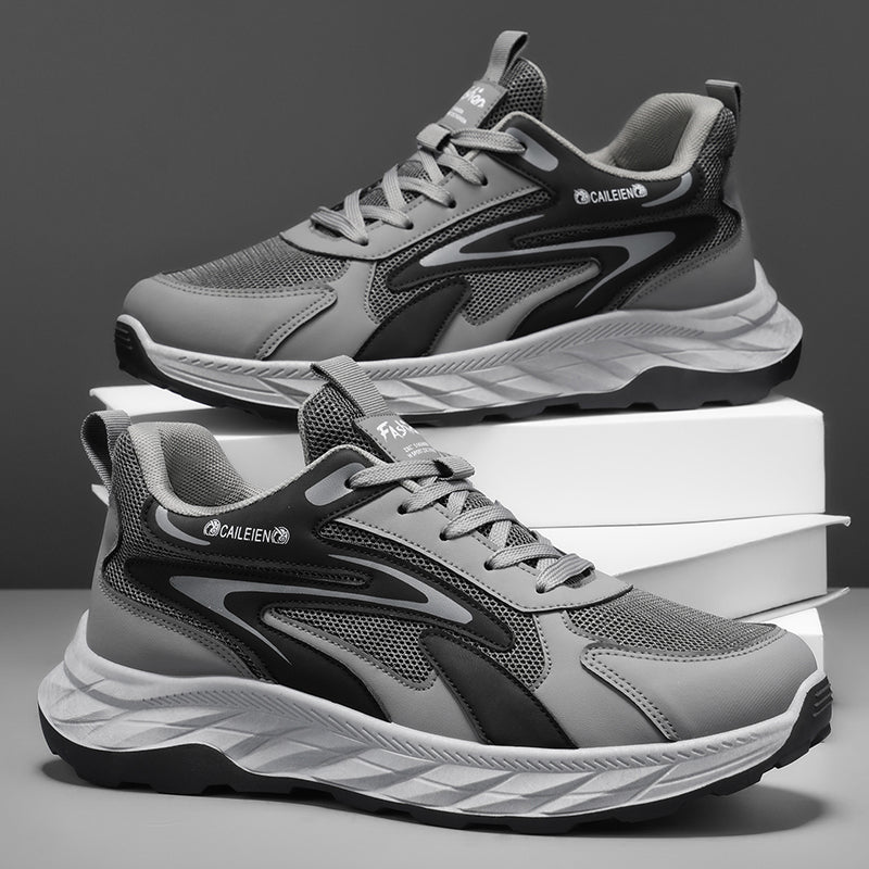 Men's Soft Sole Anti-slip Walking Shoes For Middle-aged & Elderly, Breathable Wear-resistant Dad Style Athletic Shoes For Fathers