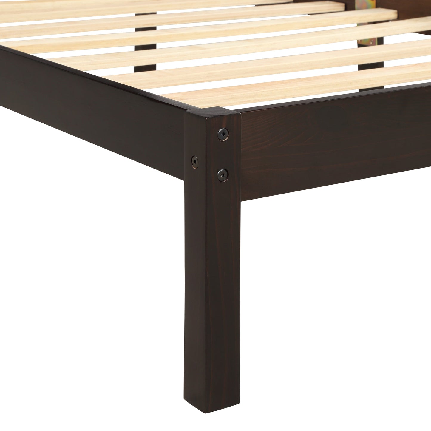Platform Bed Frame with Headboard, Wood Slat Support, No Box Spring Needed Twin Espresso