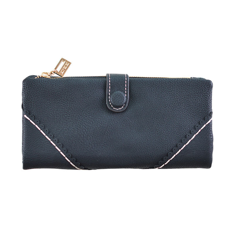 Lady purse 2021 female long lace lace buckle zipper multifunction large volume Purse Leather Wallet hand