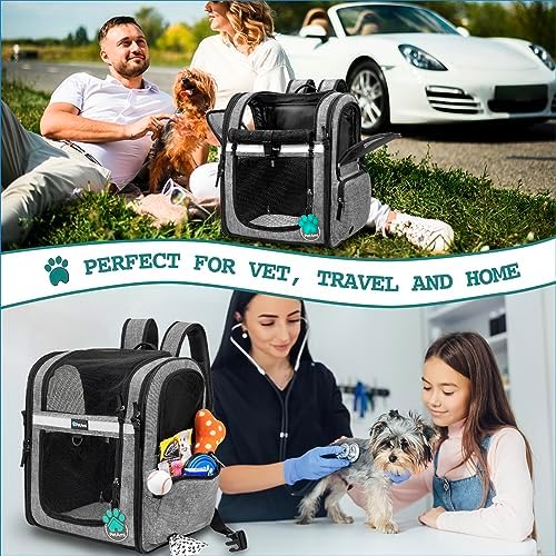 PetAmi Dog Backpack Carrier for Cats, 4-Way Entry Ventilated, 18 lbs