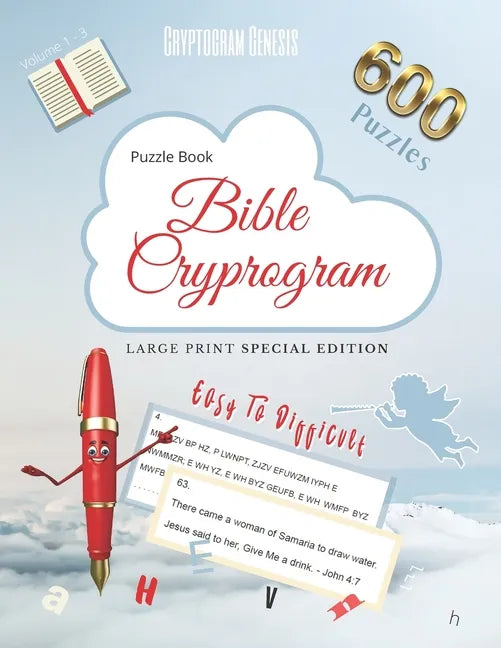 Puzzle Book Bible Cryptogram Large Print Special Edition: Bible Cryptograms, Cryptogram Bible Puzzle Books, Cryptograms Bible Quotes - The Complete Se - Paperback
