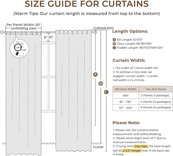 INOVADAY 100% Blackout Curtains