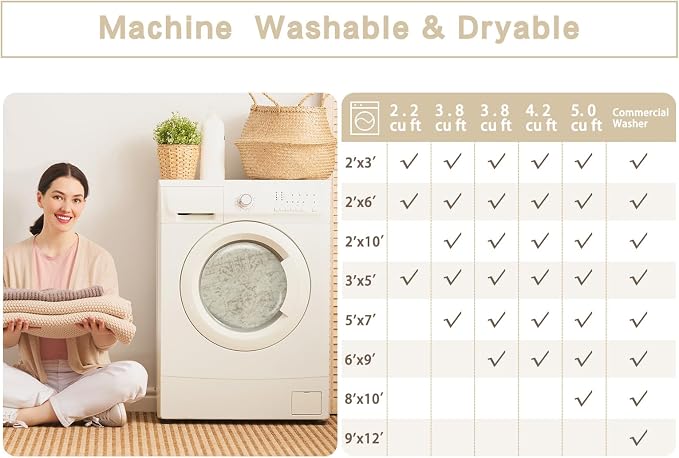 Washable Rugs 10x14 Area Rugs for Living Room, Dining Room Carpet | Ultra Soft