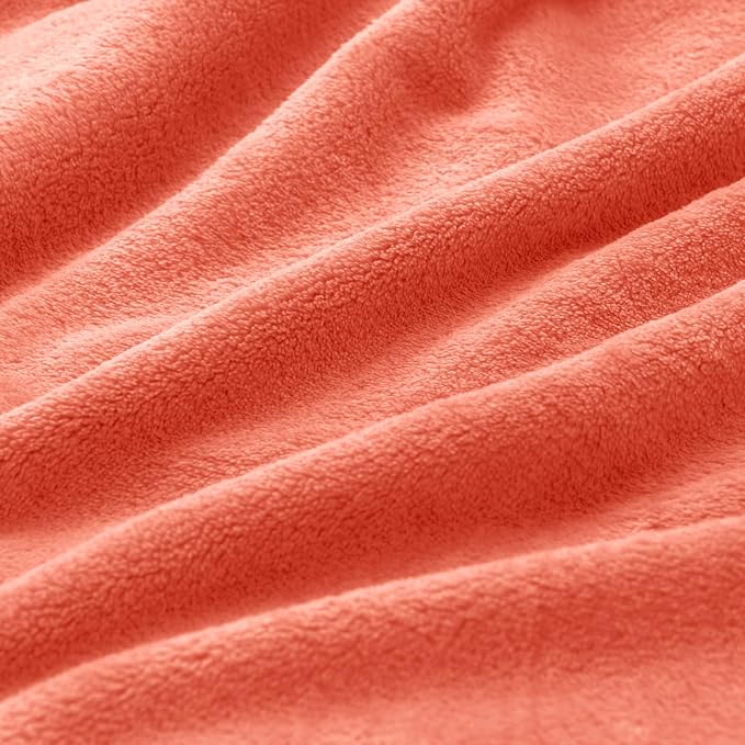 BEDELITE Fleece Blanket Soft Plush Twin Size Blanket Coral Red 60"x80" | Ultra