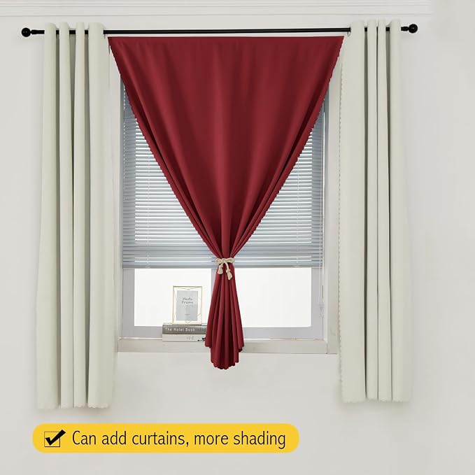 Self Adhesive Curtains, Stick Curtain Blackout Shades Window Cover Curtains