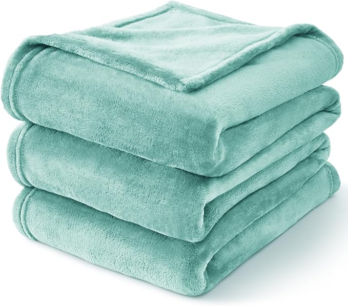 BEDELITE Fleece Blanket Soft Plush Twin Size Blanket Haze Blue 60"x80" | Ultra