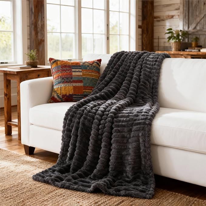 Bedsure Soft Grey Throw Blanket