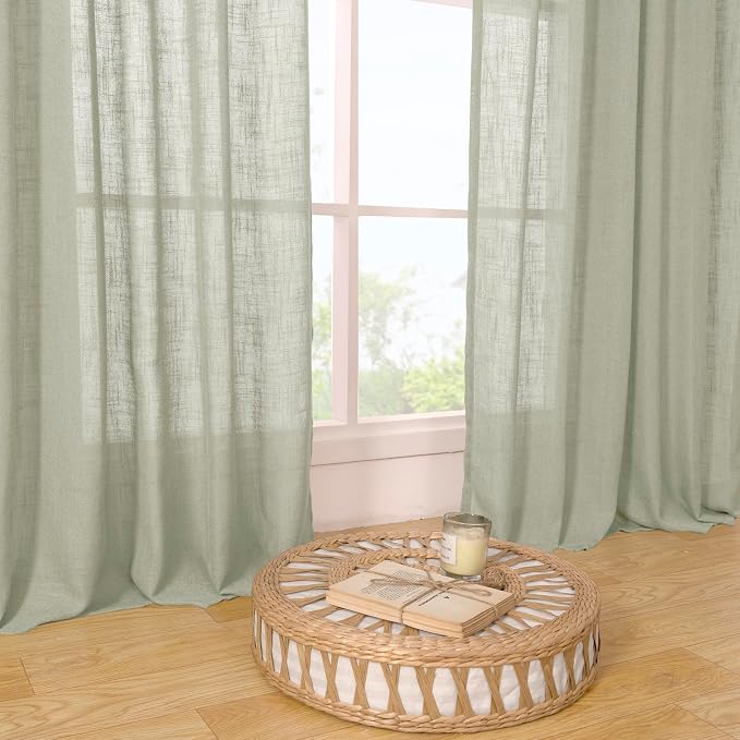 Linen Curtains 63 Inch Length 2 Panels