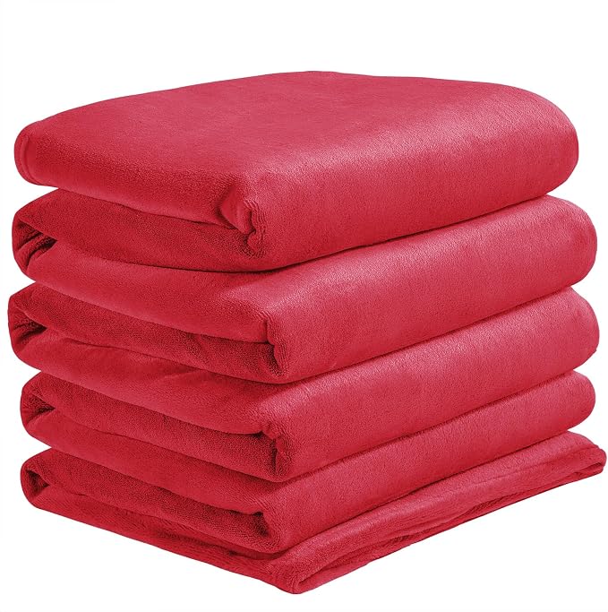 BEDELITE Fleece Blanket Soft Plush Oversized Bed Blanket Red 120"x120" | Ultra