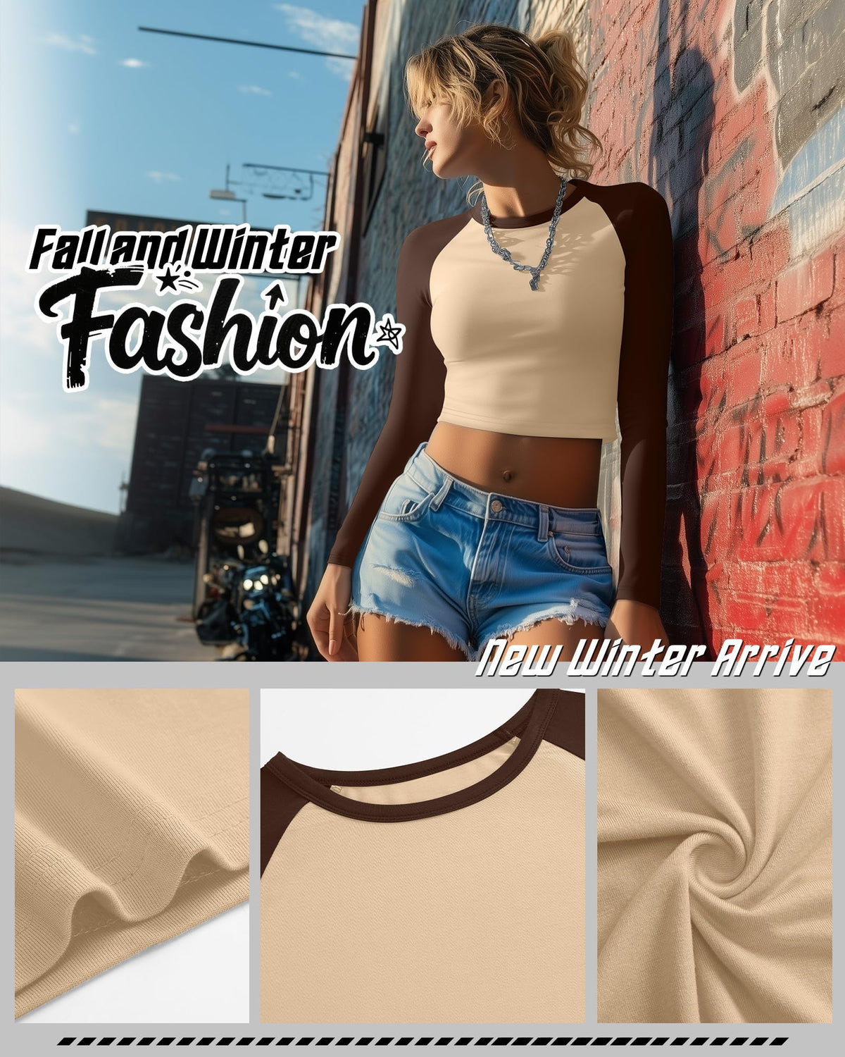 Sweetyweee 5 Pack Womens Long Raglan Sleeve Crop Tops Color Block Baseball Shirt Y2k Tee Tops(Milky White/Nude Pink, Apricot/Coffee, White/Gray, Gray/Dark Gray, Dark Gray/Black,X-Large)
