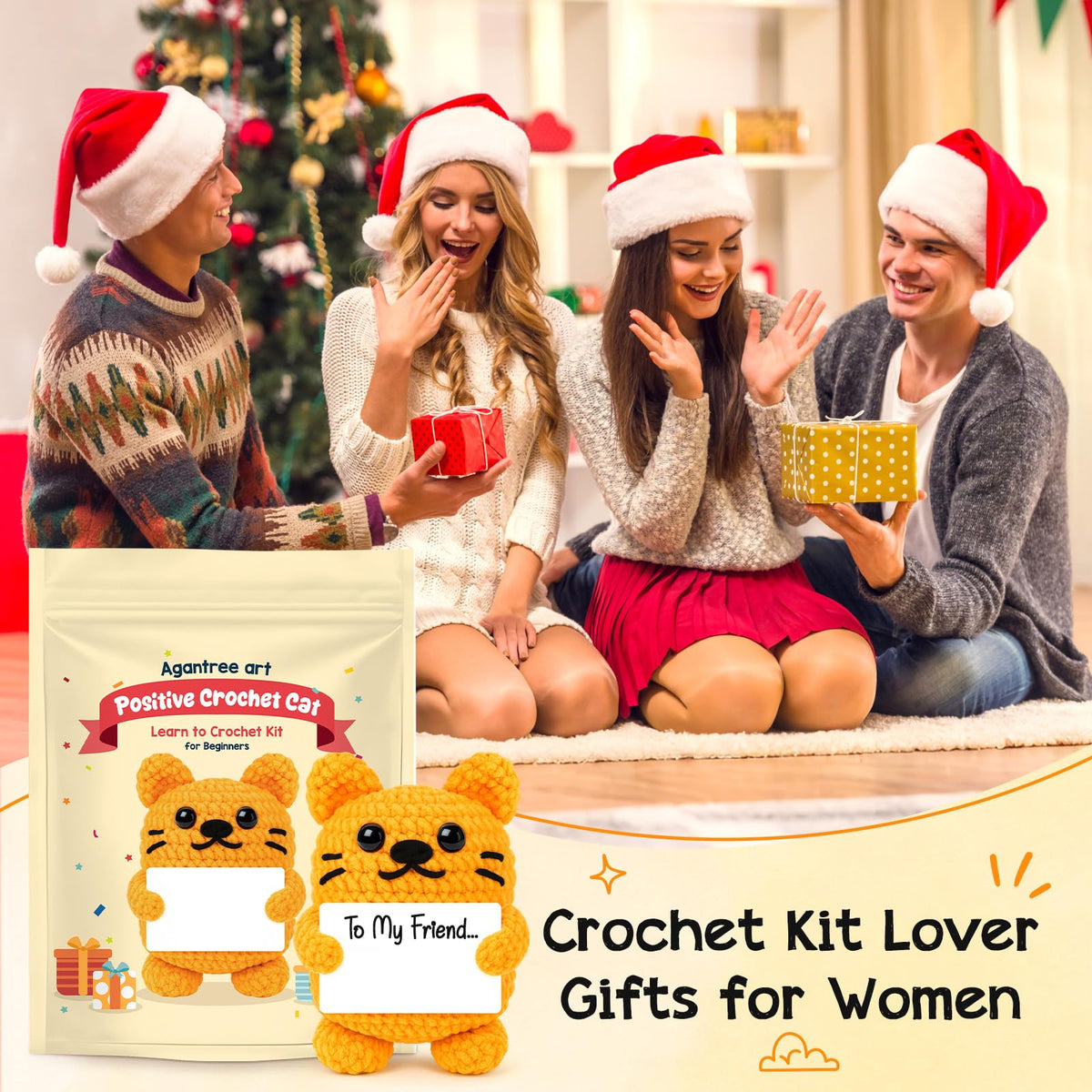 Agantree Art Positive Crochet Cat Beginner Kit