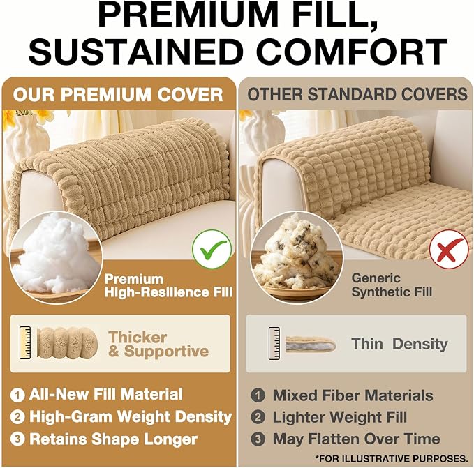 Couch Cover for Dogs, Washable Non Slip Plush Flannel Sofa Protector | Thick