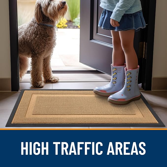 OLANLY Front Door Mat Outside 71x47, All-Season Heavy-Duty Rubber Doormat |
