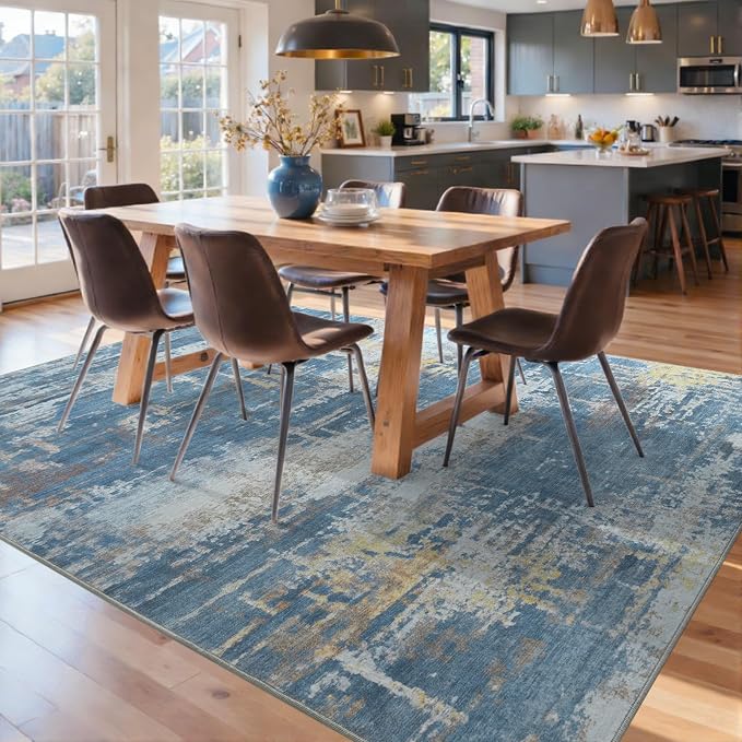 5x7 Ft Area Rugs for Living Room, Soft Non-Slip Washable Rugs Modern Abstract