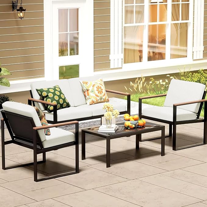 8Pcs Patio Cushion Covers, Outdoor Stretch Cushion Covers, Washable | Stretch