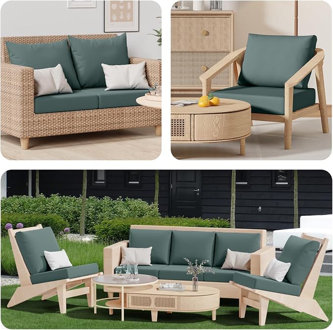 8Pcs Outdoor Cushion Covers, Stretch Patio Furniture Couch Chair Slipcovers |