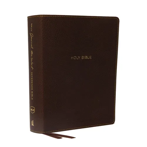 NKJV, Journal the Word Reference Bible, Imitation Leather, Brown, Red Letter Edition, Comfort Print: Let Scripture Explain Scripture. Reflect on What