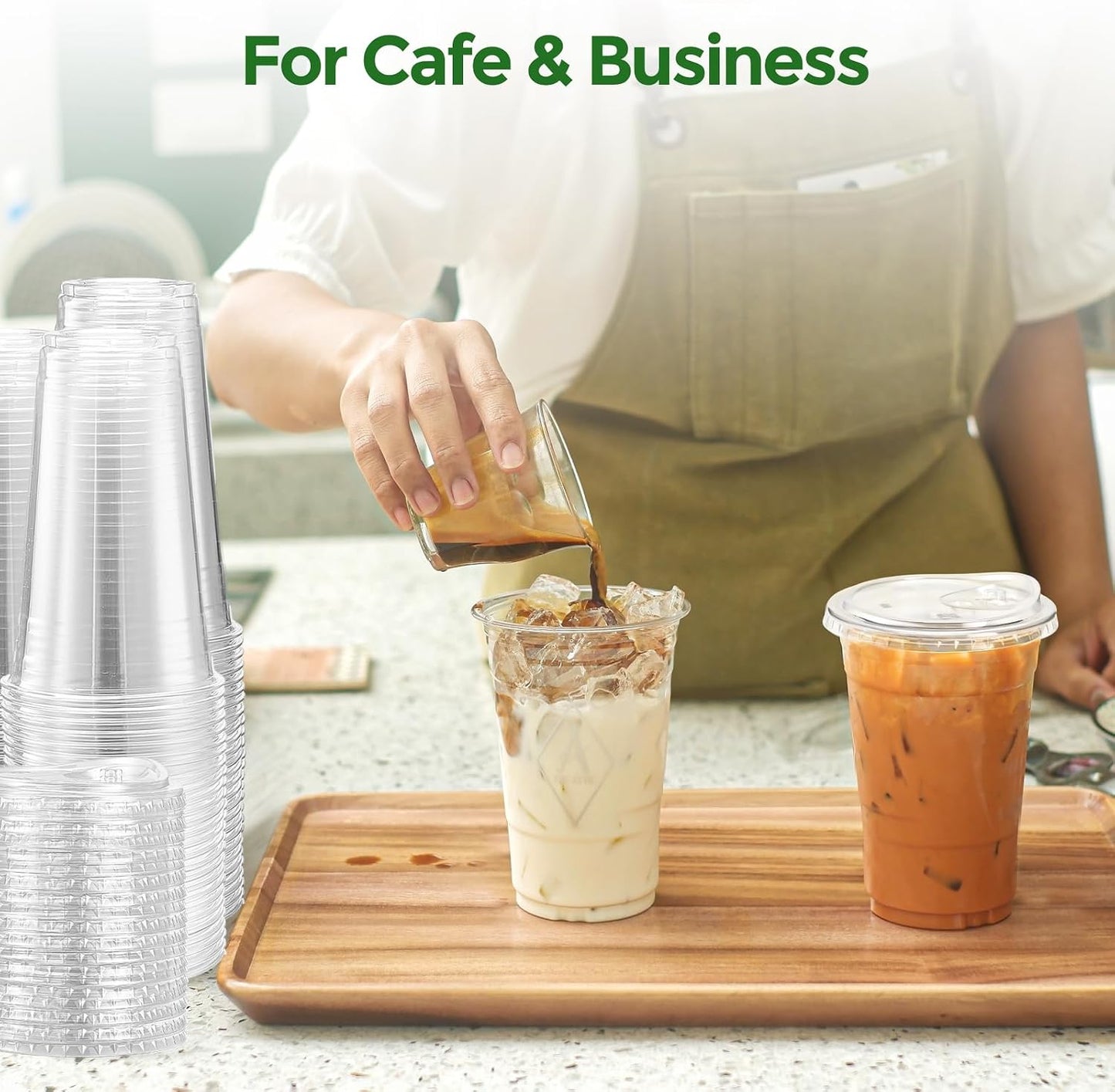 800 Sets 24oz Plastic Coffee Cups with Strawless Sip Lids Wholesale