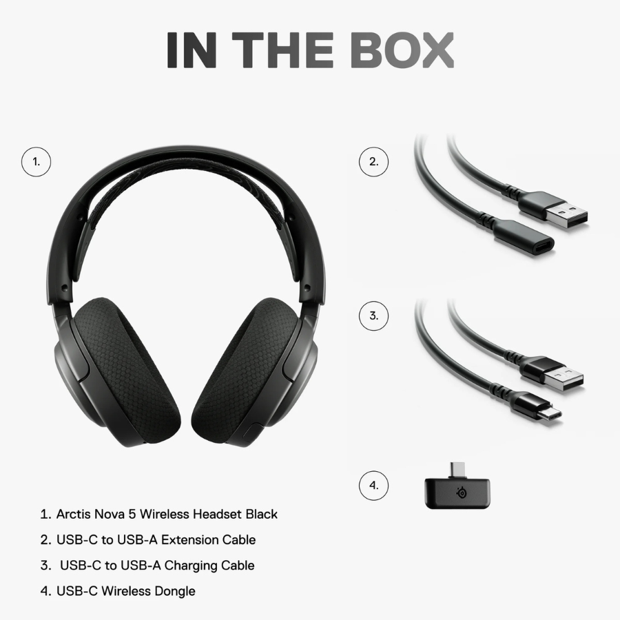 SteelSeries Arctis Nova 5 Wireless Gaming Headset Black (NEW)