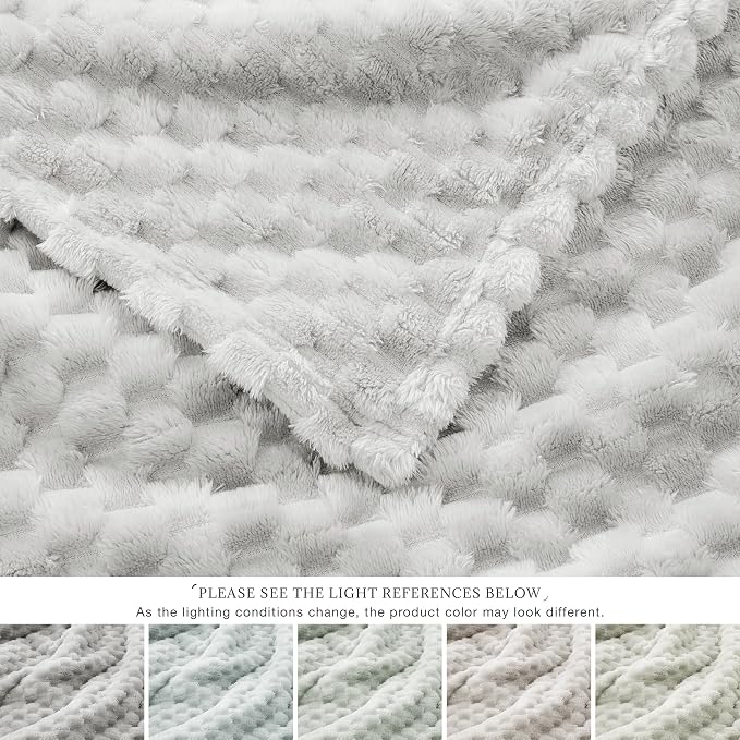 EXQ Home Gentle Soft Fleece Throw Blanket – Cozy Lightweight 3D Imitation